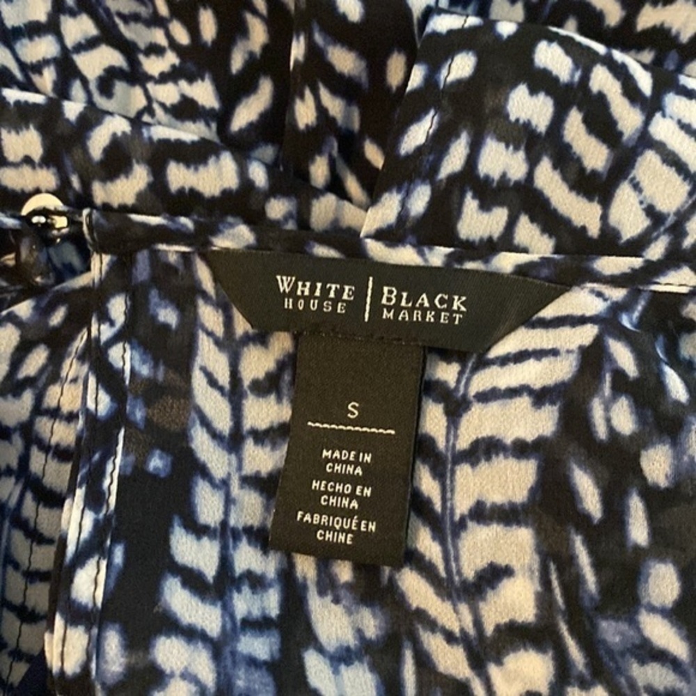 White House Black Market Feather Print Maxi Dress Small S WW17 - Picture 12 of 14